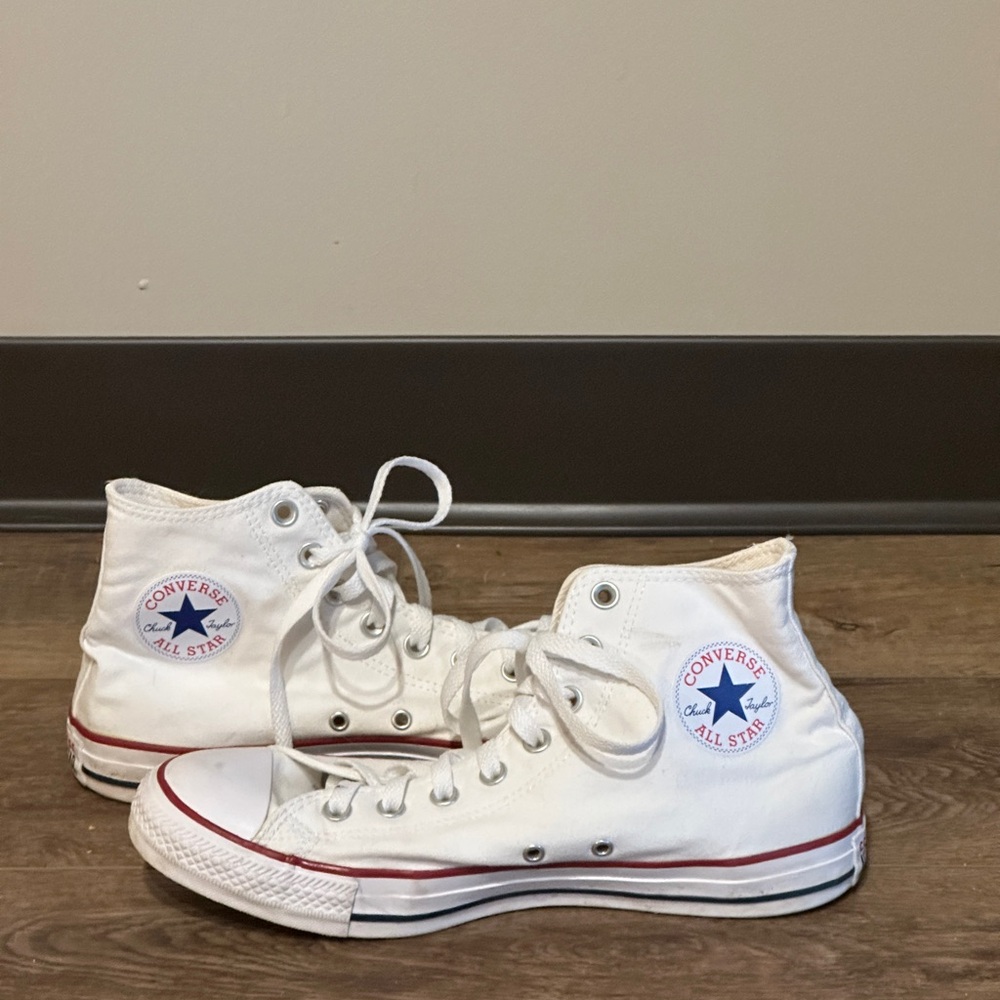 Converse All Star White High-Tops with Classic Detailing